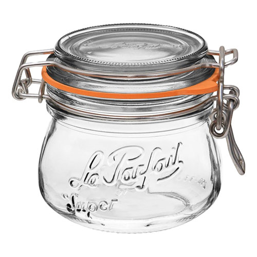 Le Parfait Super Jar Rounded French Glass 4 Piece Storage Jar Set